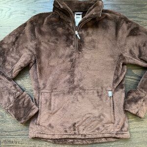 The North Face Brown Teddy Jacket Plush Half-Zip